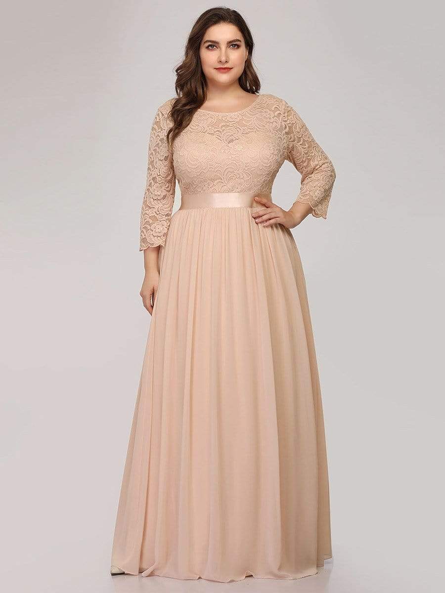 Evening Dress With Lace Sleeves ...